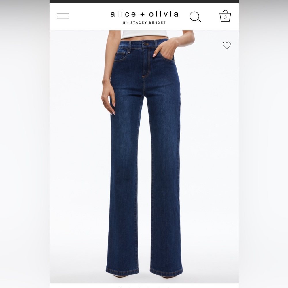 Alice and Olivia High Rise Straight Jeans